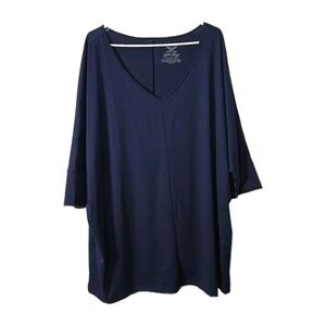 Women's FADED GLORY Navy Blue Blouse‎ Plus Size 3X 22W-24W